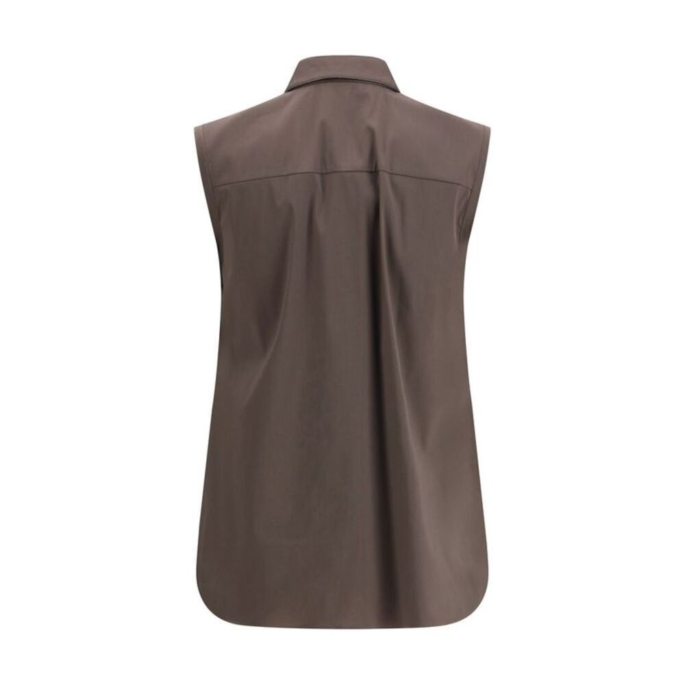 Brunello Cucinelli Brown Cotton Women's Shirt - Picture 2 of 3